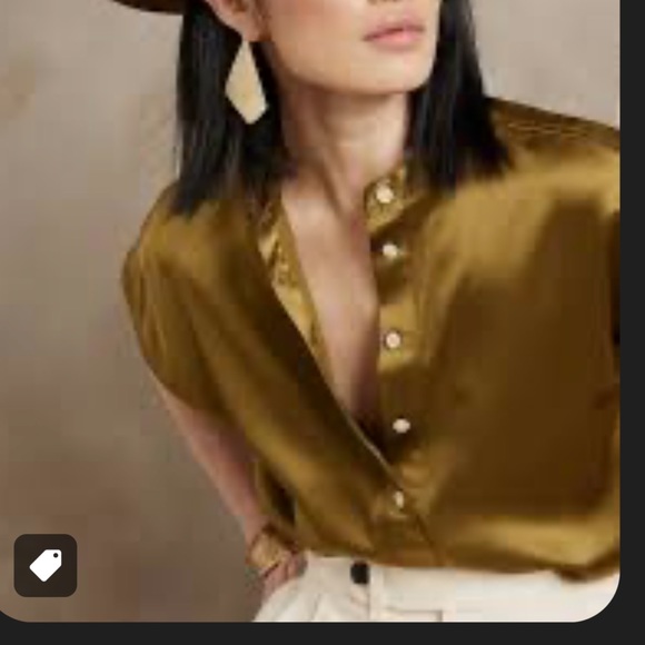 Banana Republic Silk dolman tunic top gold NWOT - Picture 4 of 4